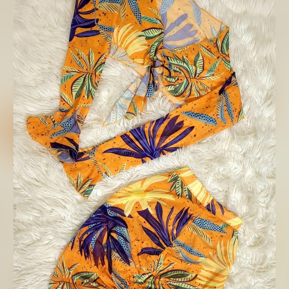 Marysol.Boutique Set Floral Rouched Sunset Women's